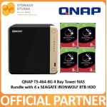 QNAP TS-464 4 Bay Tower NAS Bundle with 4 x 8TB SEAGATE IronWolf NAS Hard Disk. Singapore Local Warranty 3 Years